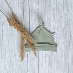 Knoopmuts Wafeljersey Dusty Groen