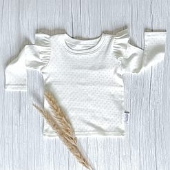 Ruffle Longsleeve Ajour Ecru